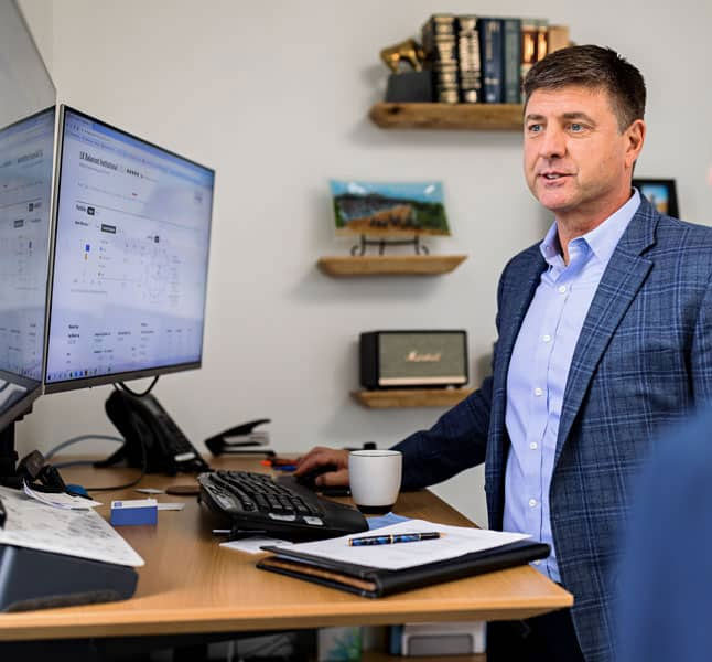 Man looking at computer